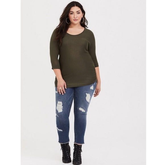 TORRID PLUS SIZE LACE RACERBACK SHIRT. - Picture 6 of 6